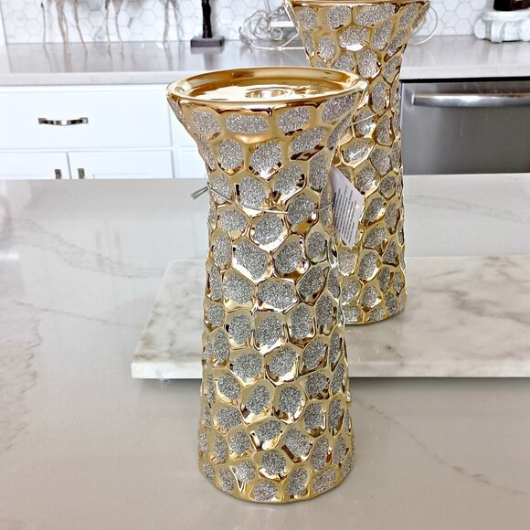 Exquisite and Elegant Pair of ORREFORS 24% LEAD CRYSTAL  NEW! EXQUISITE ELEGANT CANDLE HOLDERS PAIR